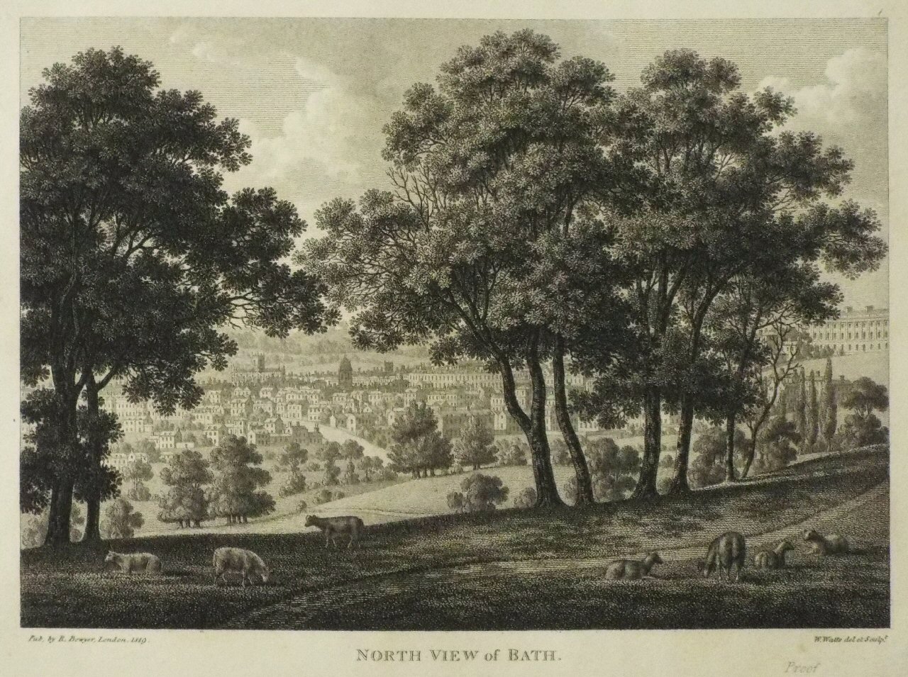 Print - North View of Bath. - Watts